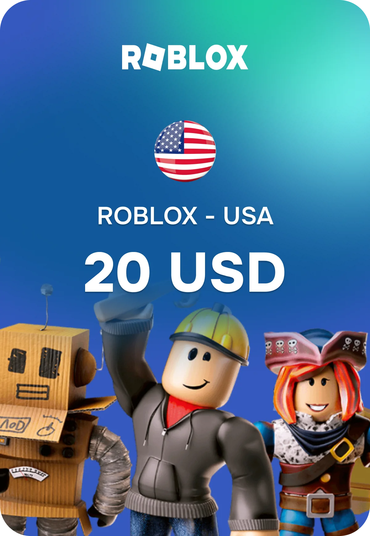 Карта пополнения Roblox - США 20 USD