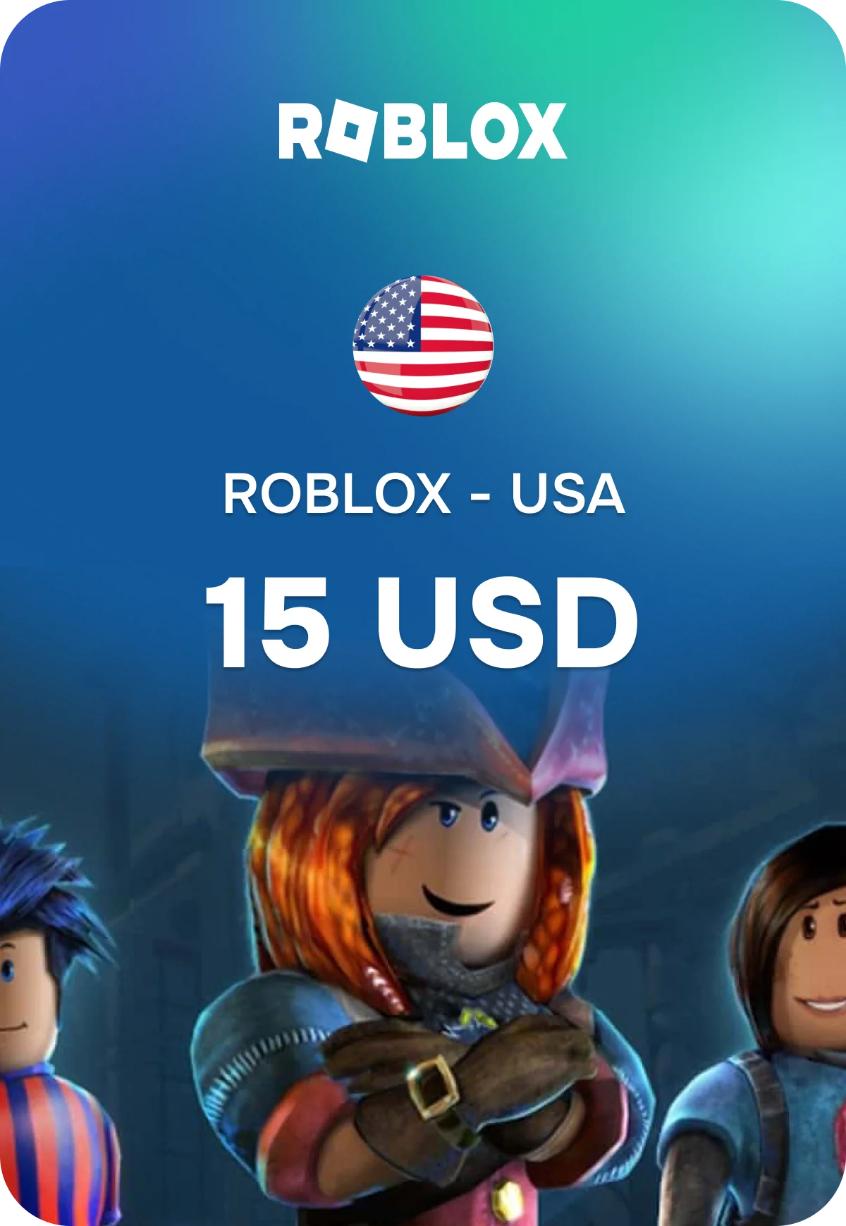 Карта пополнения Roblox - США 15 USD