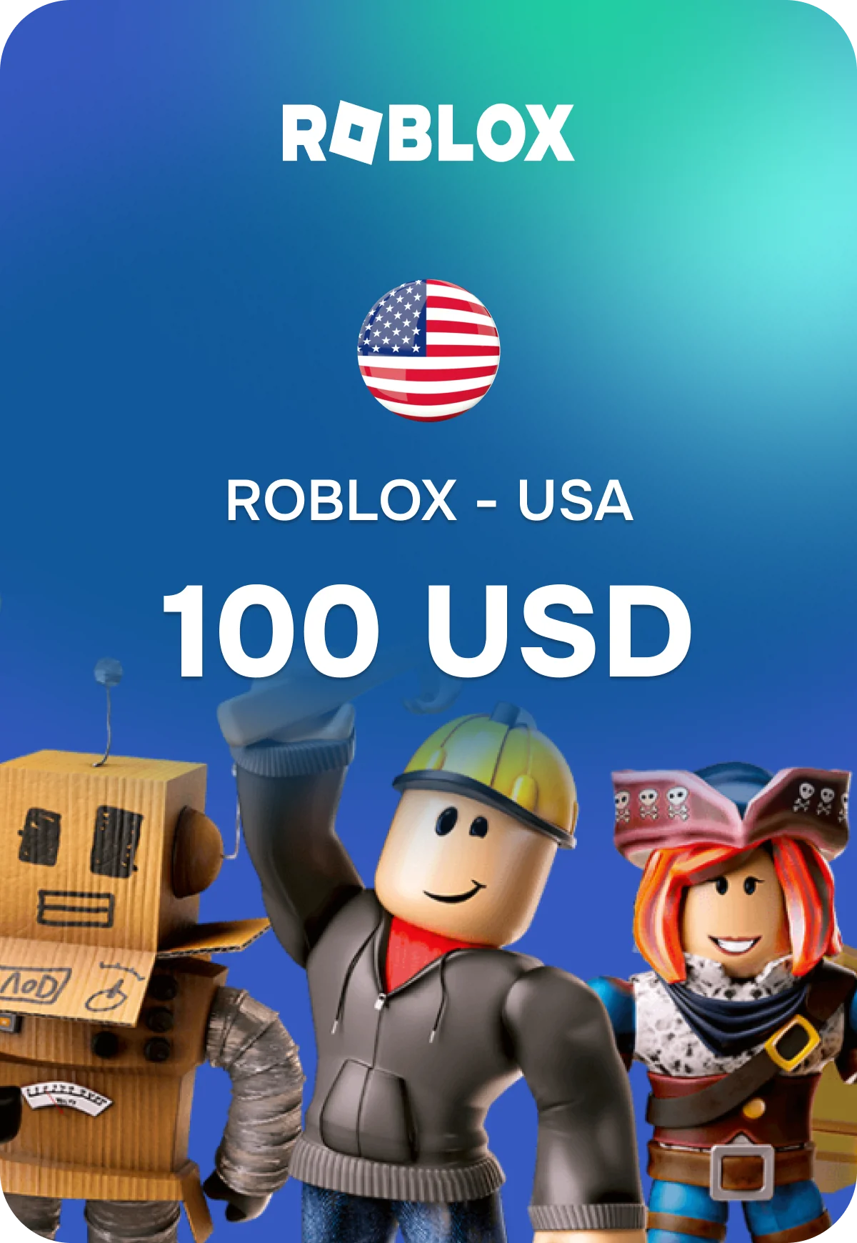 Карта пополнения Roblox - США 100 USD