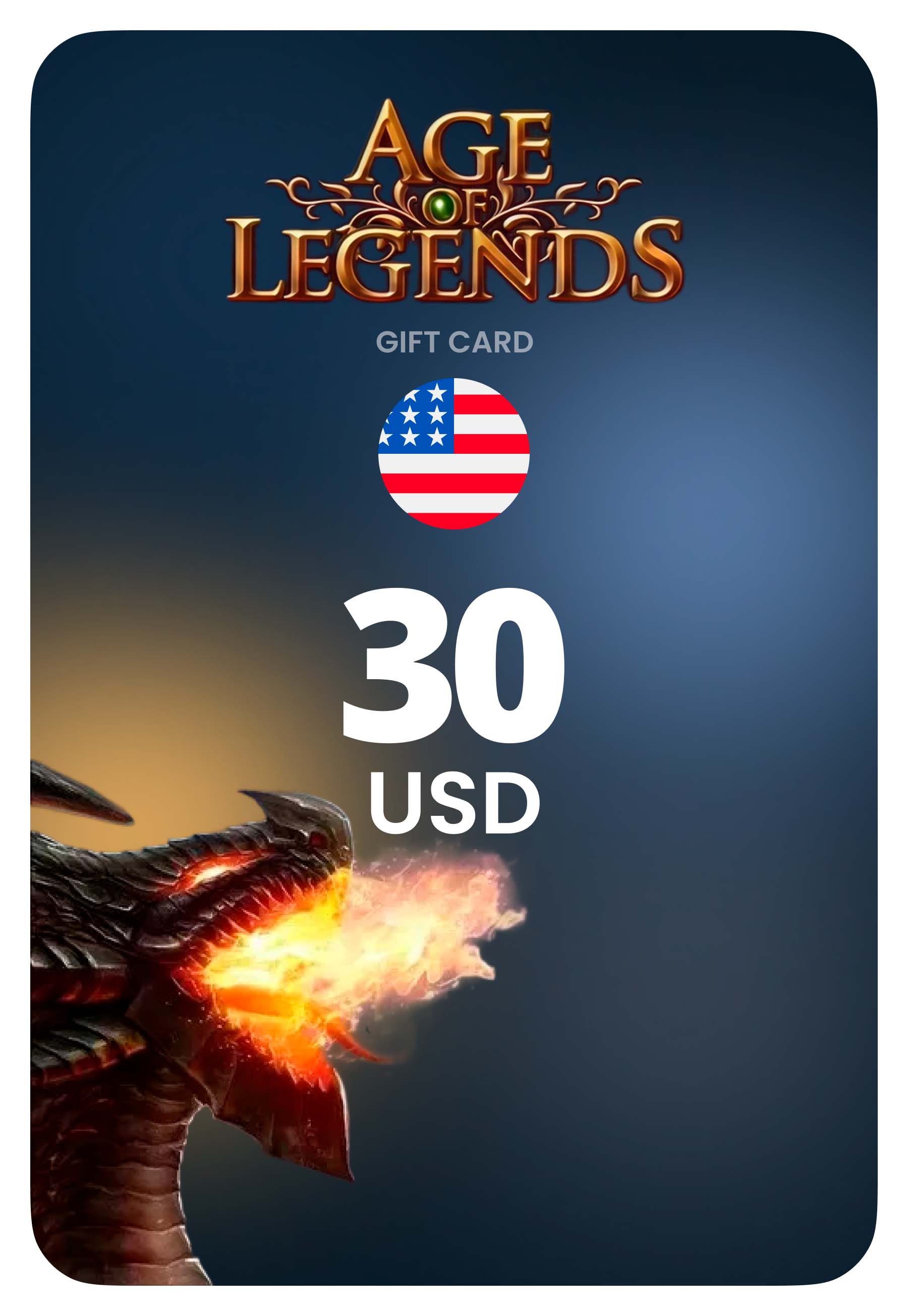 Карта пополнения Age of Legends - Global 30 USD